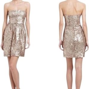 BCBGMAXAZRIA 10 Champagne Carole Sequin Dress